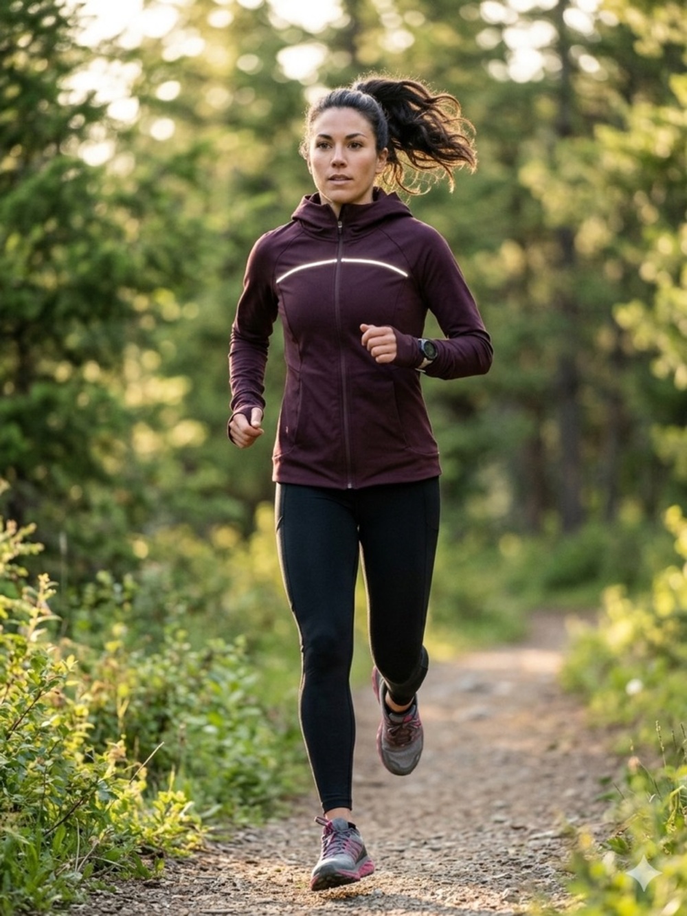 Spyder Active Maroon Plum Full Zip Running Jacket Hooded Thumbholes Women S M